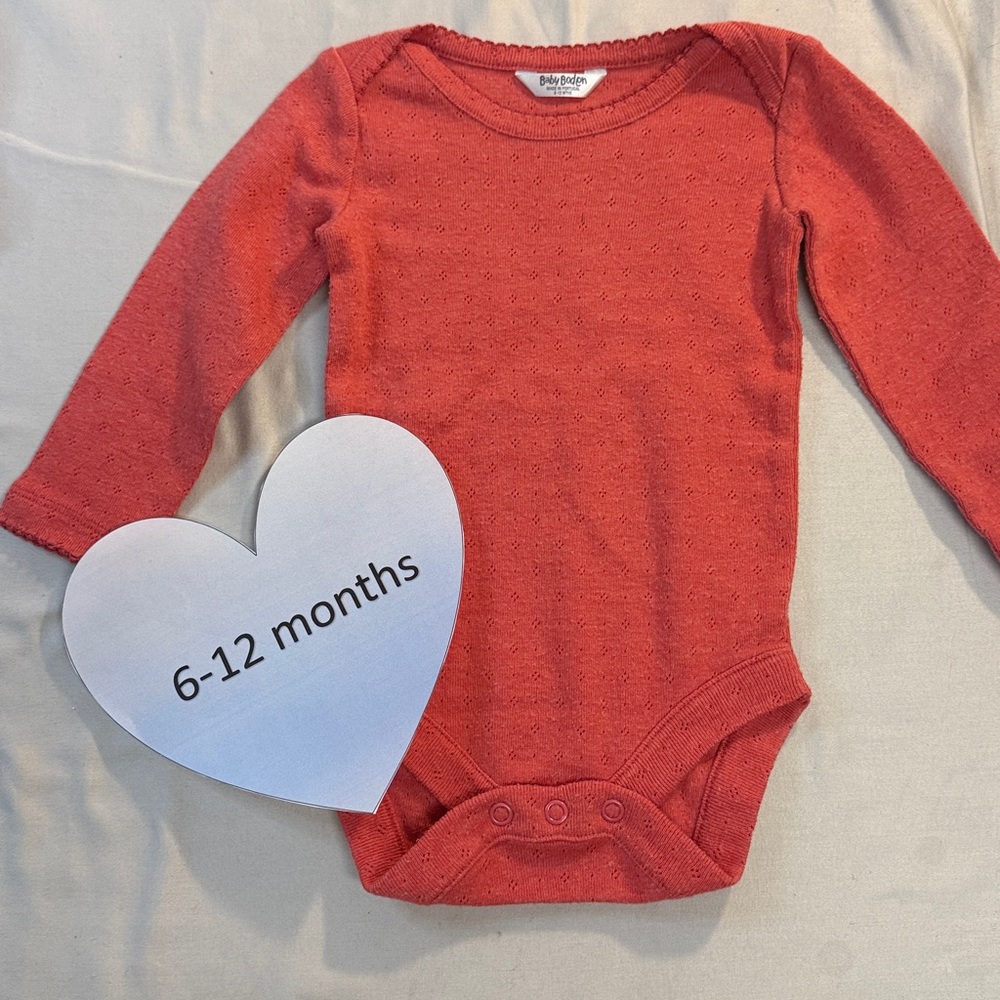 Baby Boden - Coral Knit Baby Bodysuit
